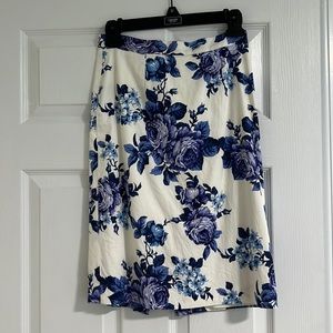 Blue Purple Floral Skirt
